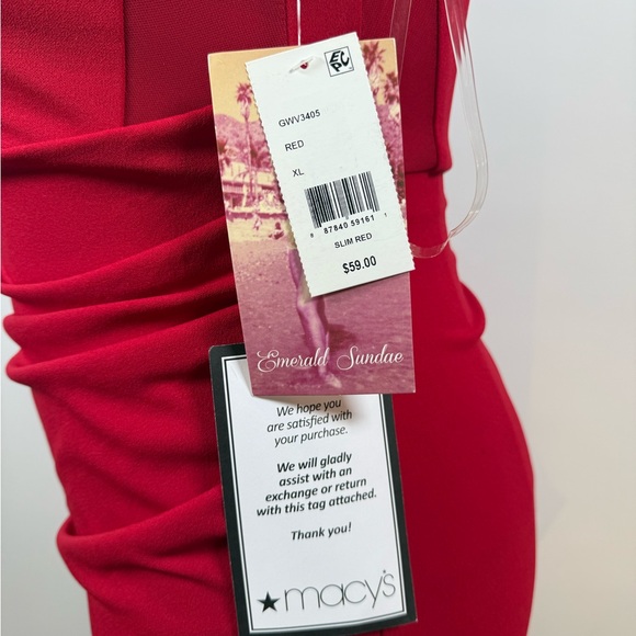 Juniors' Sweetheart-Neck Sleeveless Dress size XL Macy’s New with tags in Red - Picture 8 of 10